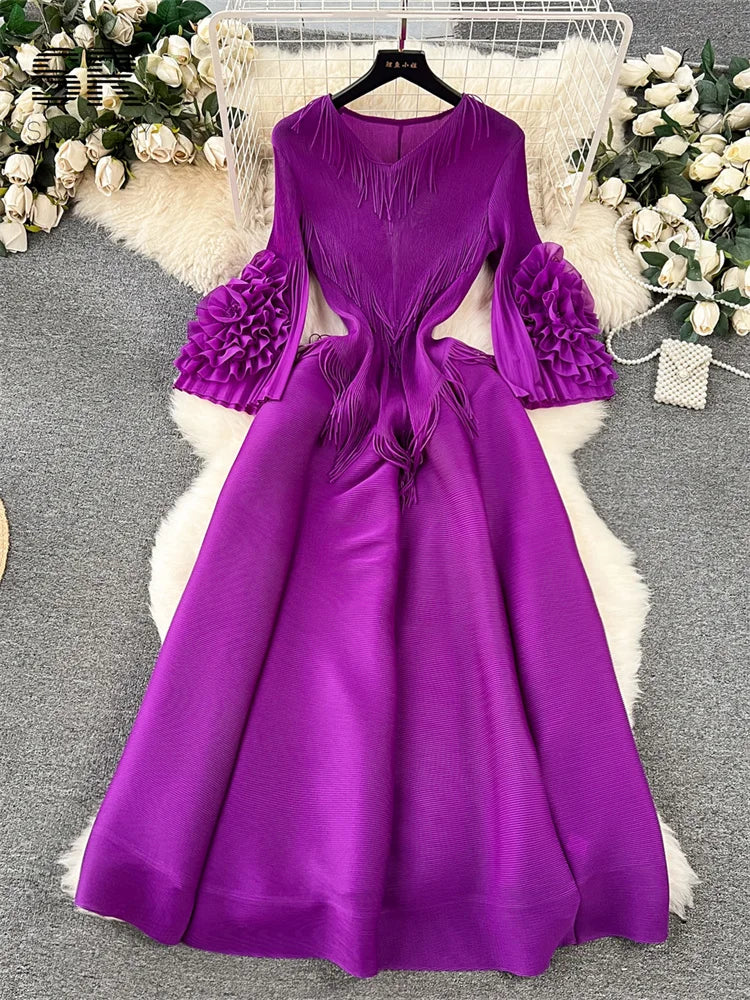 Ruffles Evening Long Dress