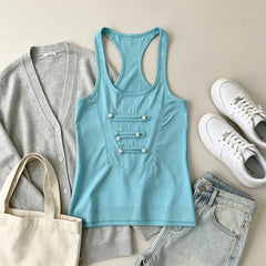 U Neck I-Shaped Back Tank Top