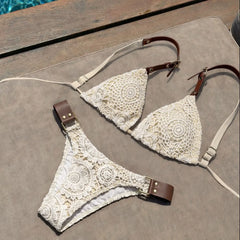 Sexy White Lace Bikini Set