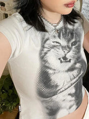 Harajuku Animal Print Crop Top