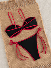 Sexy Black White Patchwork Bikini Set