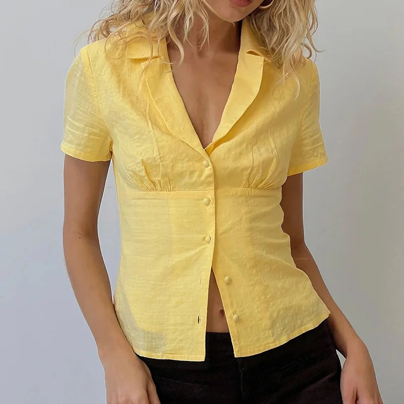 Short Sleeve T-shirt Elegant Slim Fit Crop Tops
