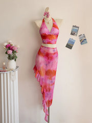 Pink Tie Dye Gradient Bikini Set