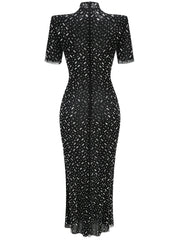 Black Short Sleeve Brithday Party Dress