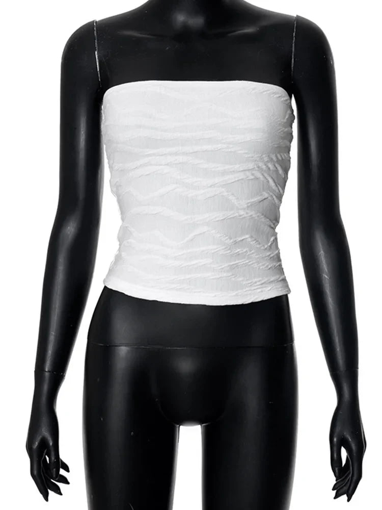 Y2K Streetwear White Corset Crop Top