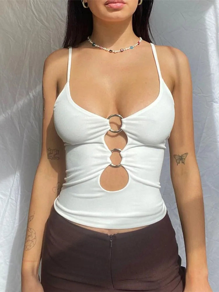 Solid Casual Sleeveless Cami Top