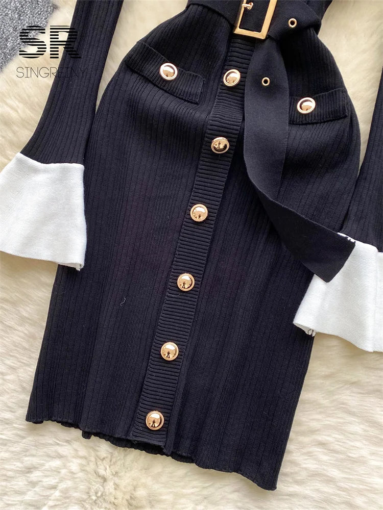 Office Lady Slim Knitted Dress
