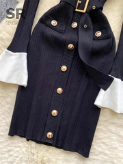 Office Lady Slim Knitted Dress