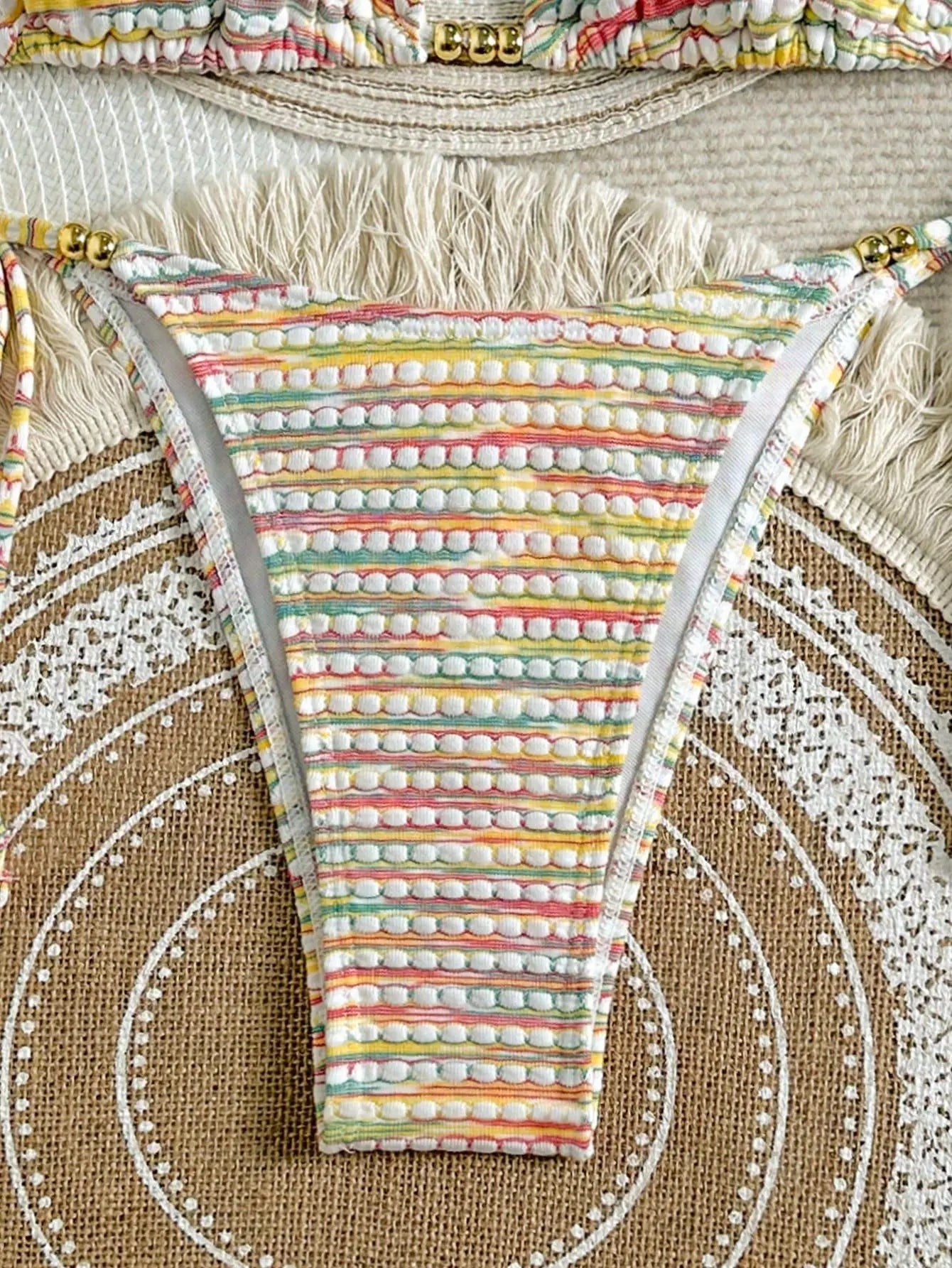 Sexy Colorful Striped Micro Bikini Set