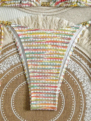 Sexy Colorful Striped Micro Bikini Set