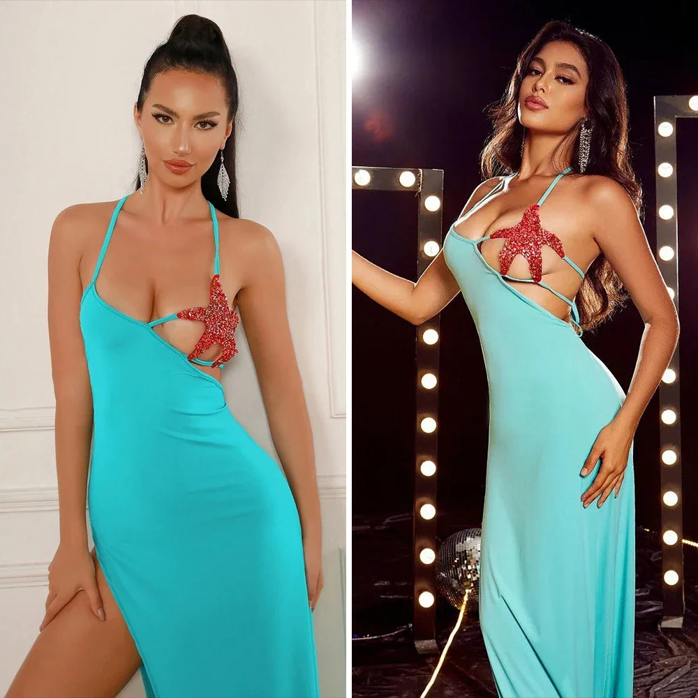Sexy Backless Bandage Long Dress