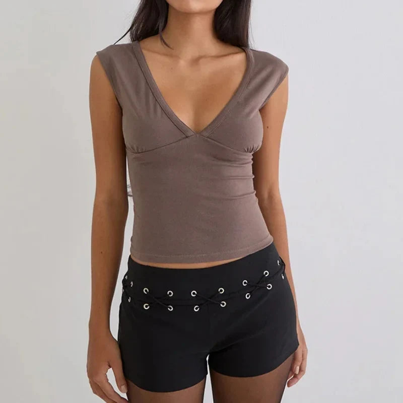 Deep V Neck Tops