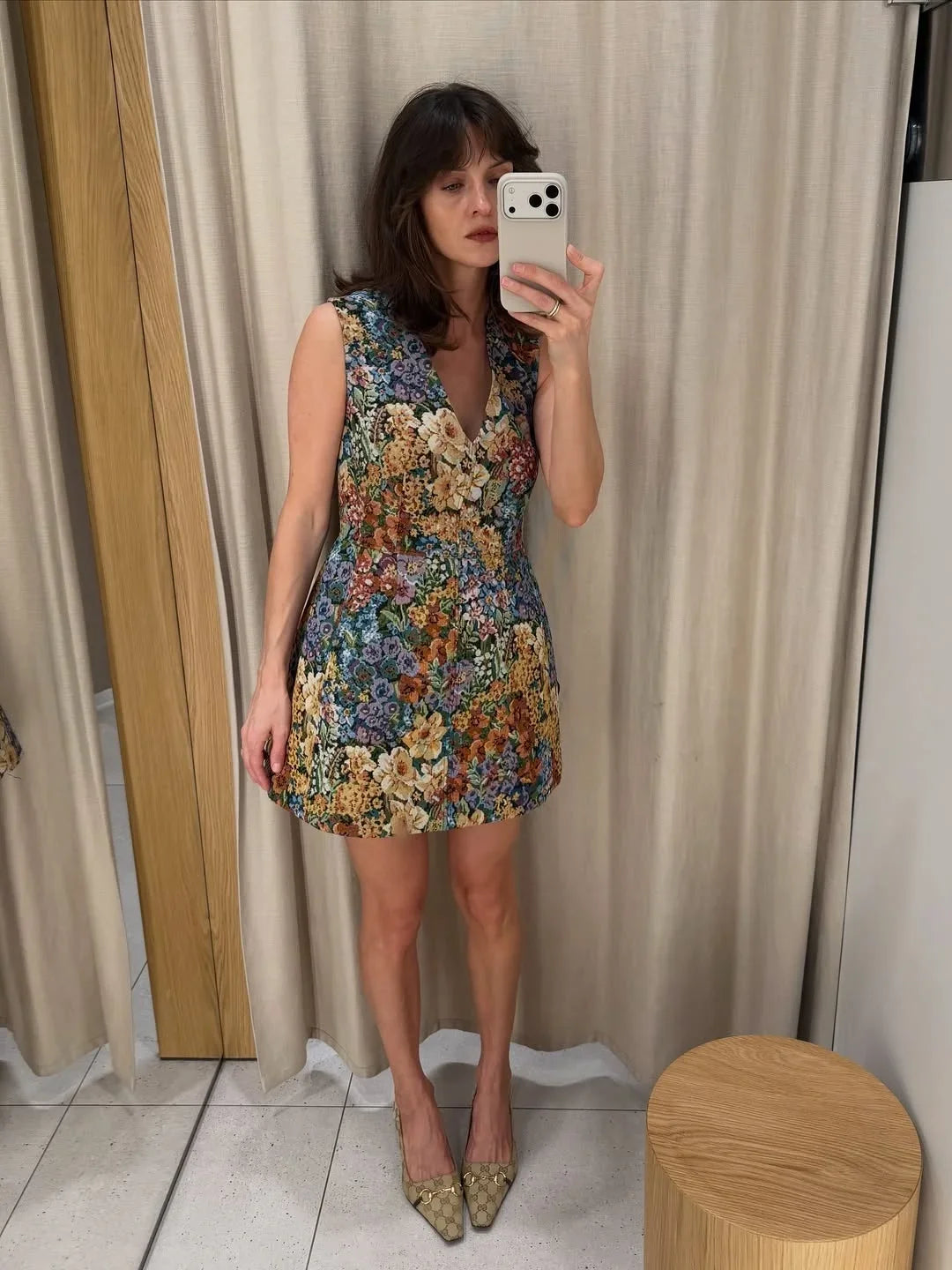 Vintage Oil Painting Mini Dress