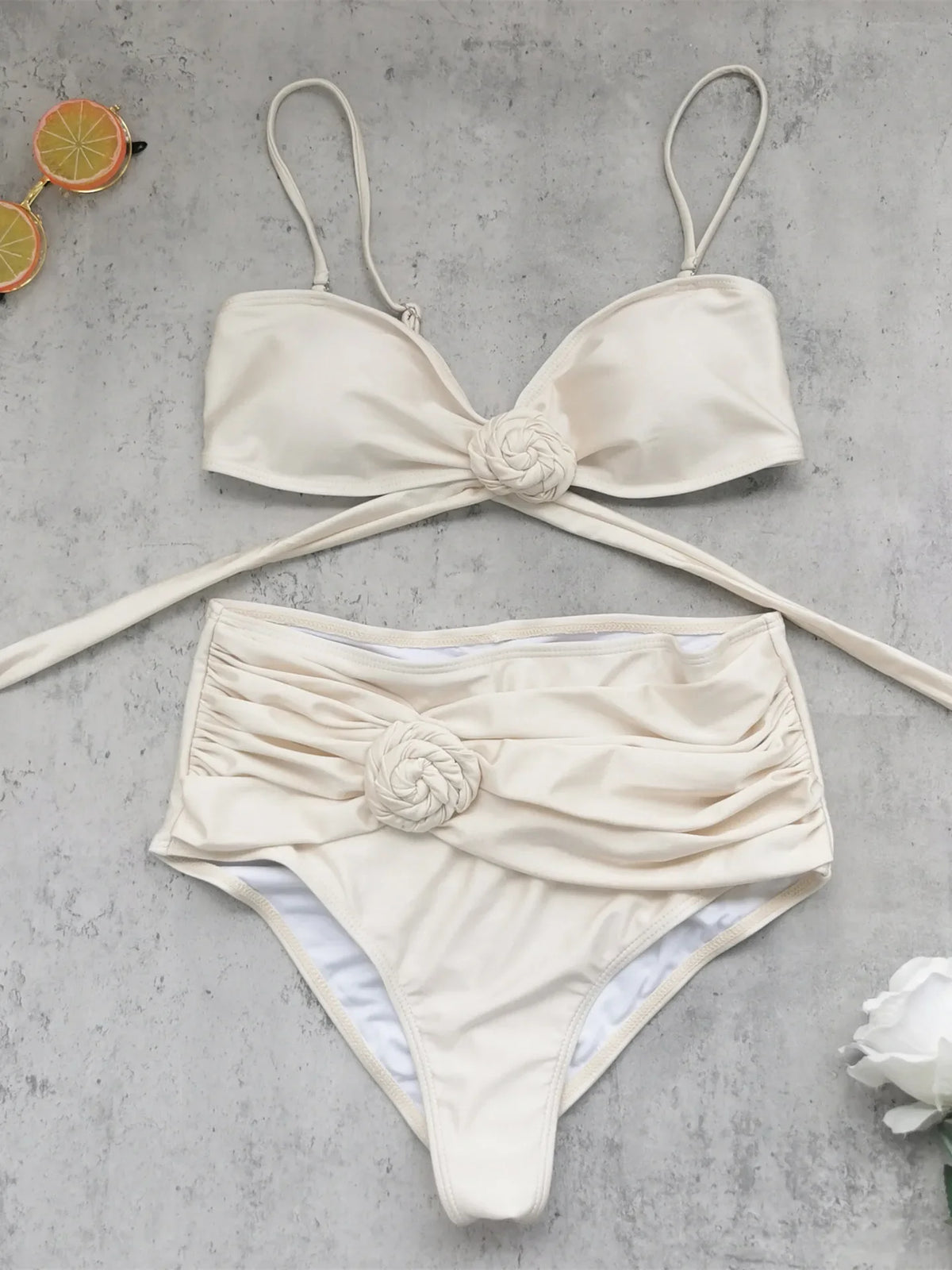 Vintage 3D Floral Bikini Set