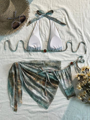 Vintage Green Tie Dye Gradient Bikini Set