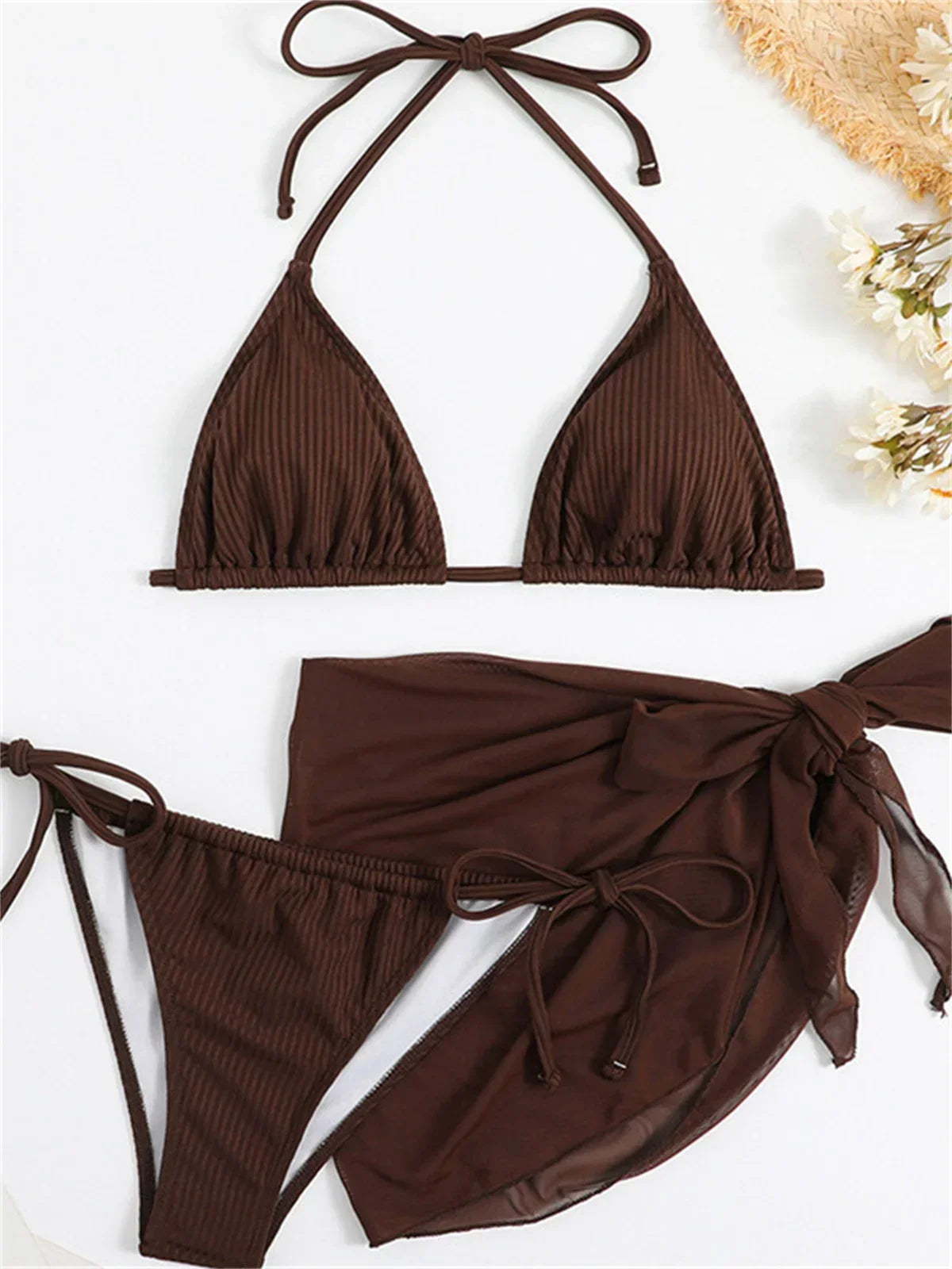 Sexy Solid Brown Bikini