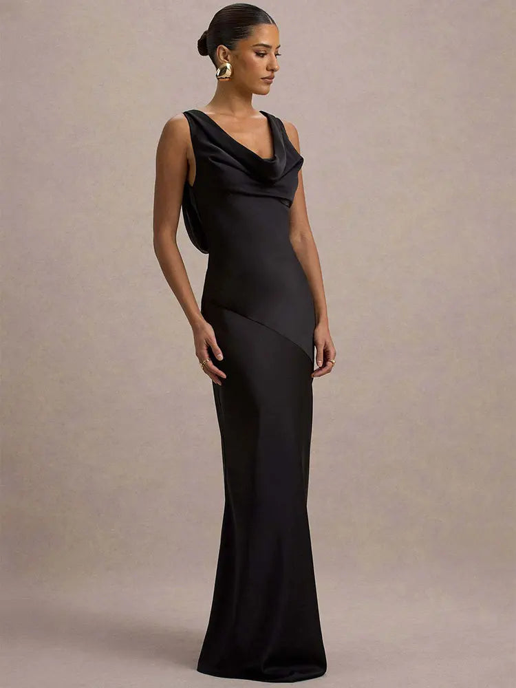 Satin Elegant Maxi Evening Dress