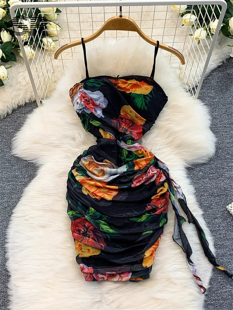 Floral Mesh Vintage Dress