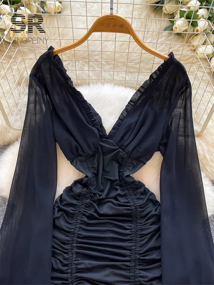 Ladies Black Bodycon Dress