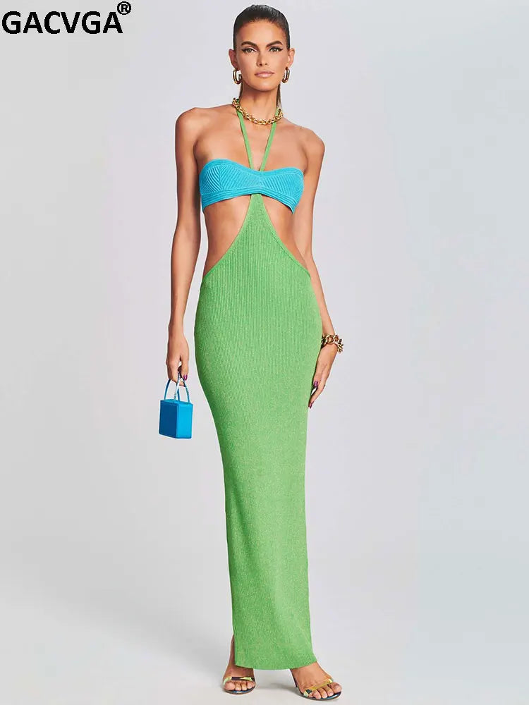 Halter Knitted Long Dress