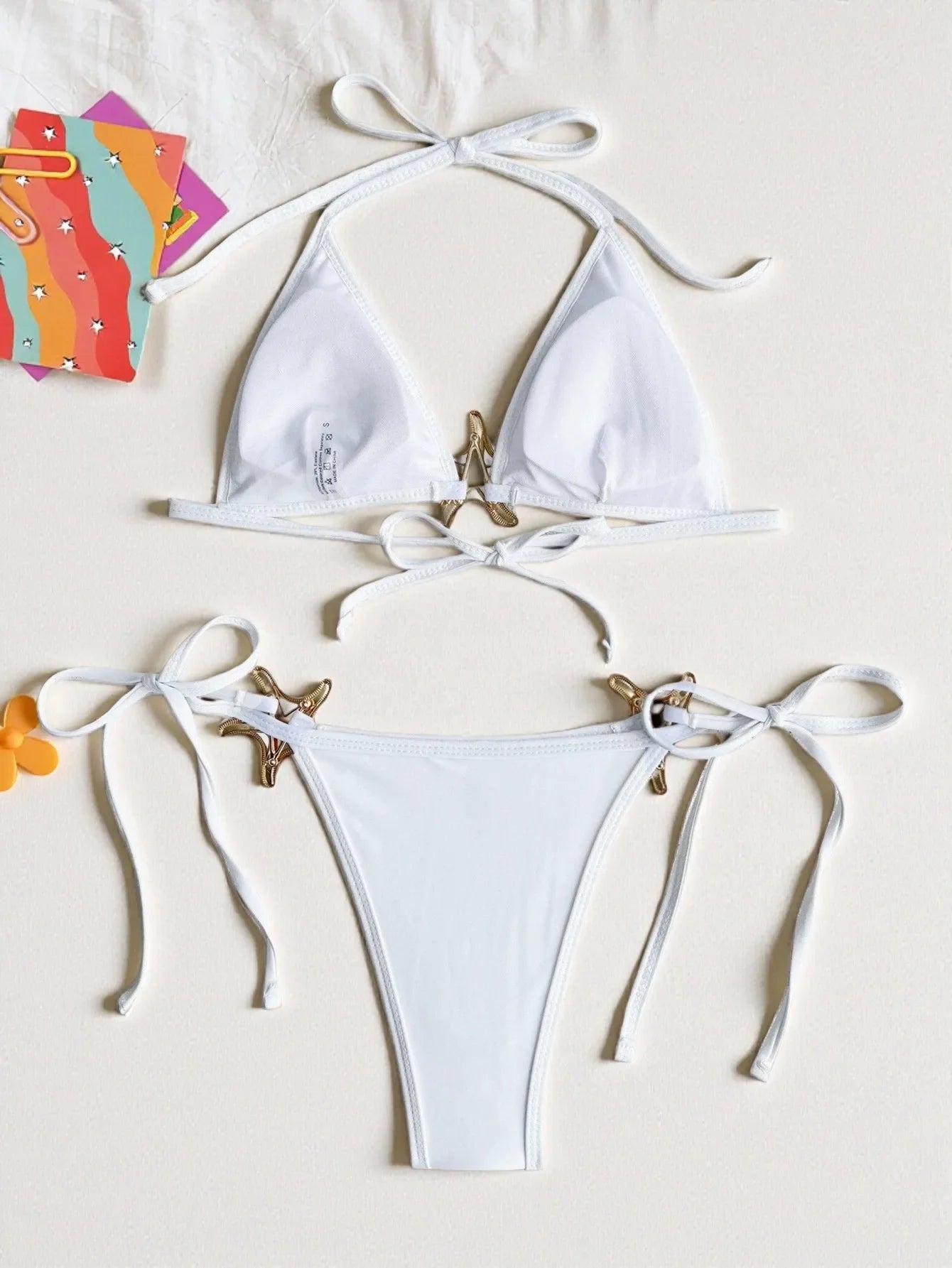 Shiny Sequin Silver Bikini Set