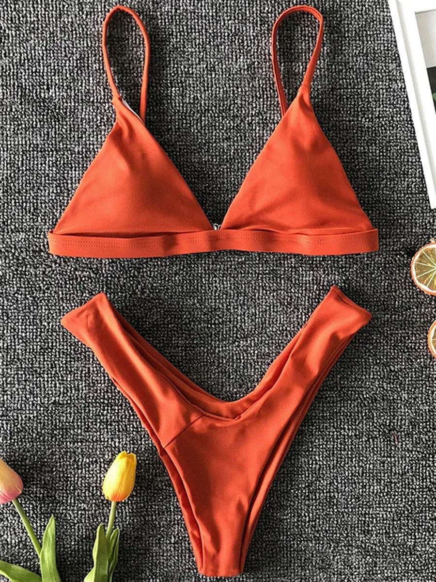 Sexy Snake Print Thong Bikini