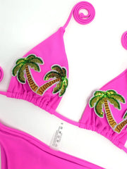 Sexy Sequin Coconut Tree Bikini Set