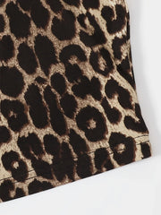 Leopard Print Square Neck Crop Tank Top