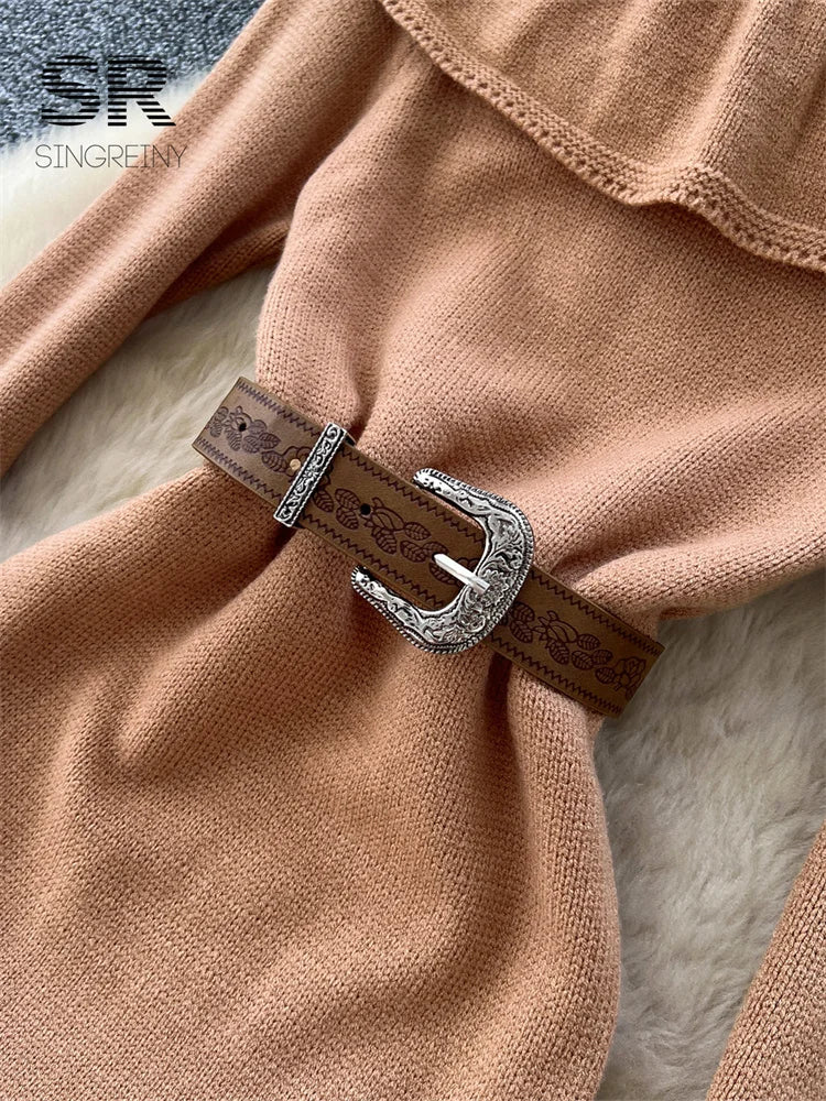 Autumn Ruffle Knit Dress