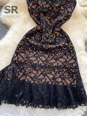 Feminine Halter Lace Dress