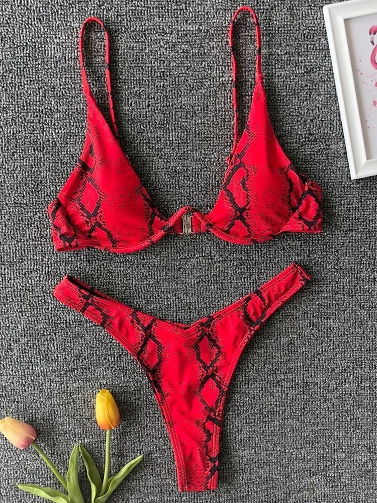 High Cut V-bar Underwired Bikini