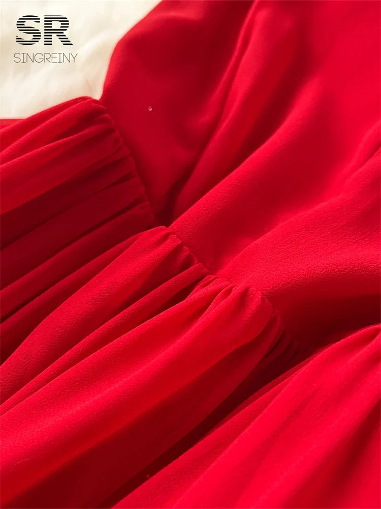 Backless Red Vacation Maxi Dress