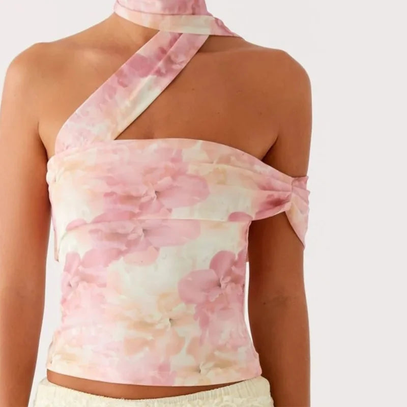 Y2k Strapless Floral Tube Top