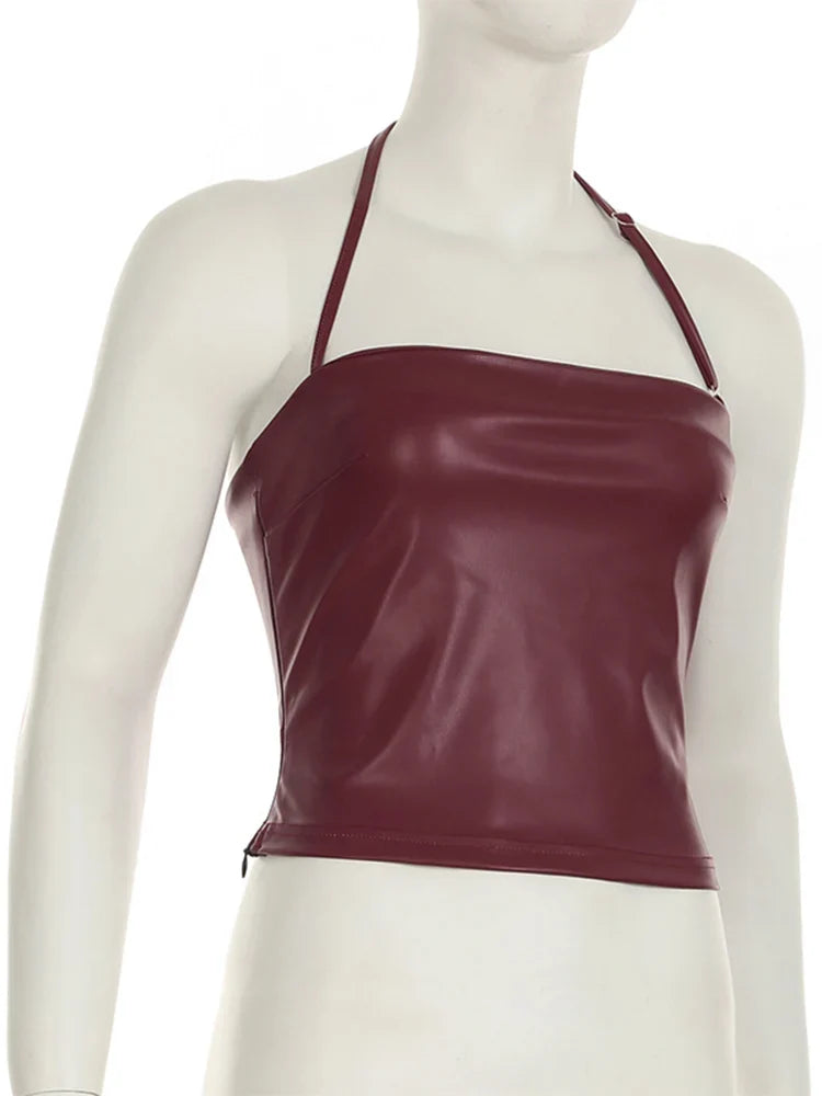 Retro Red Halter Tank Top