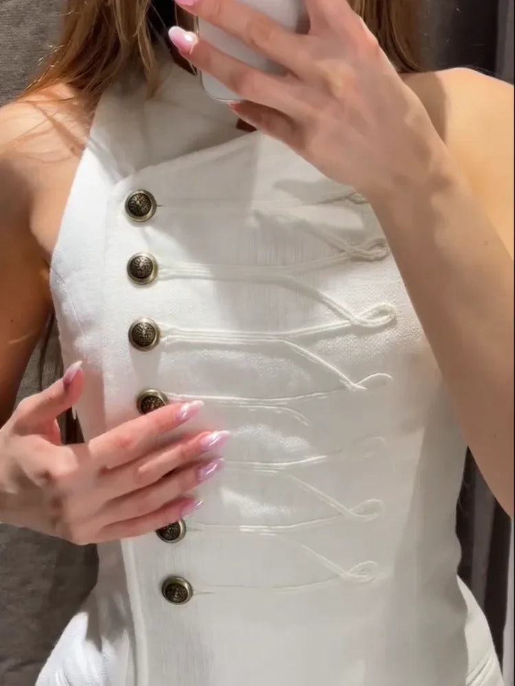 Lady Sleeveless Military Dress