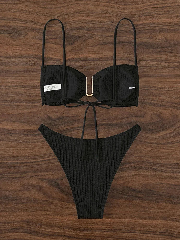 Sexy U Neck Bikini Set