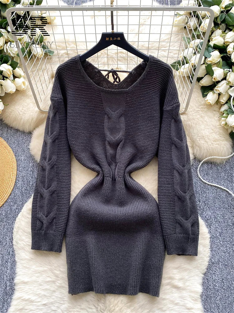 Twist Drill Knitted Dress