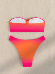 Sexy Orange Gradient Bikini Set