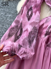Elegant Vintage Print Dress