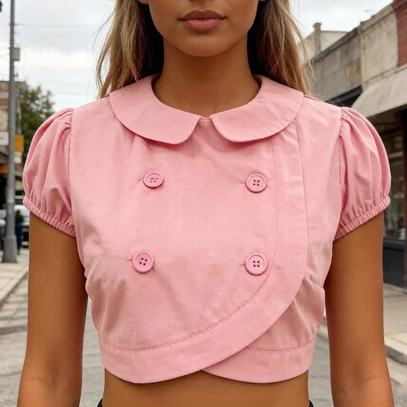 Vintage Doll Collar Crop Top