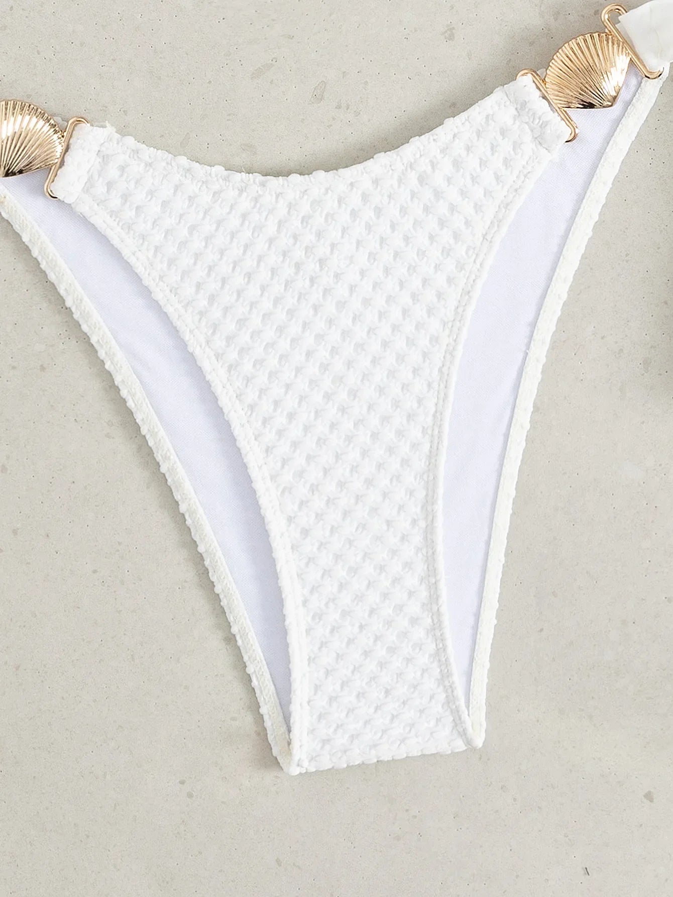 Metal Shell Bandage Thong Swimsuit