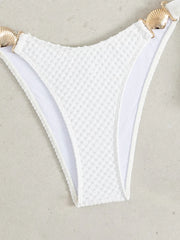 Metal Shell Bandage Thong Swimsuit