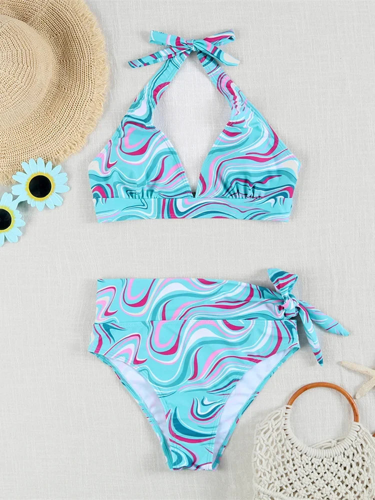Vintage High Waist Bikini Set
