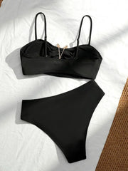 Sexy Black Starfish High Waist Bikini Set