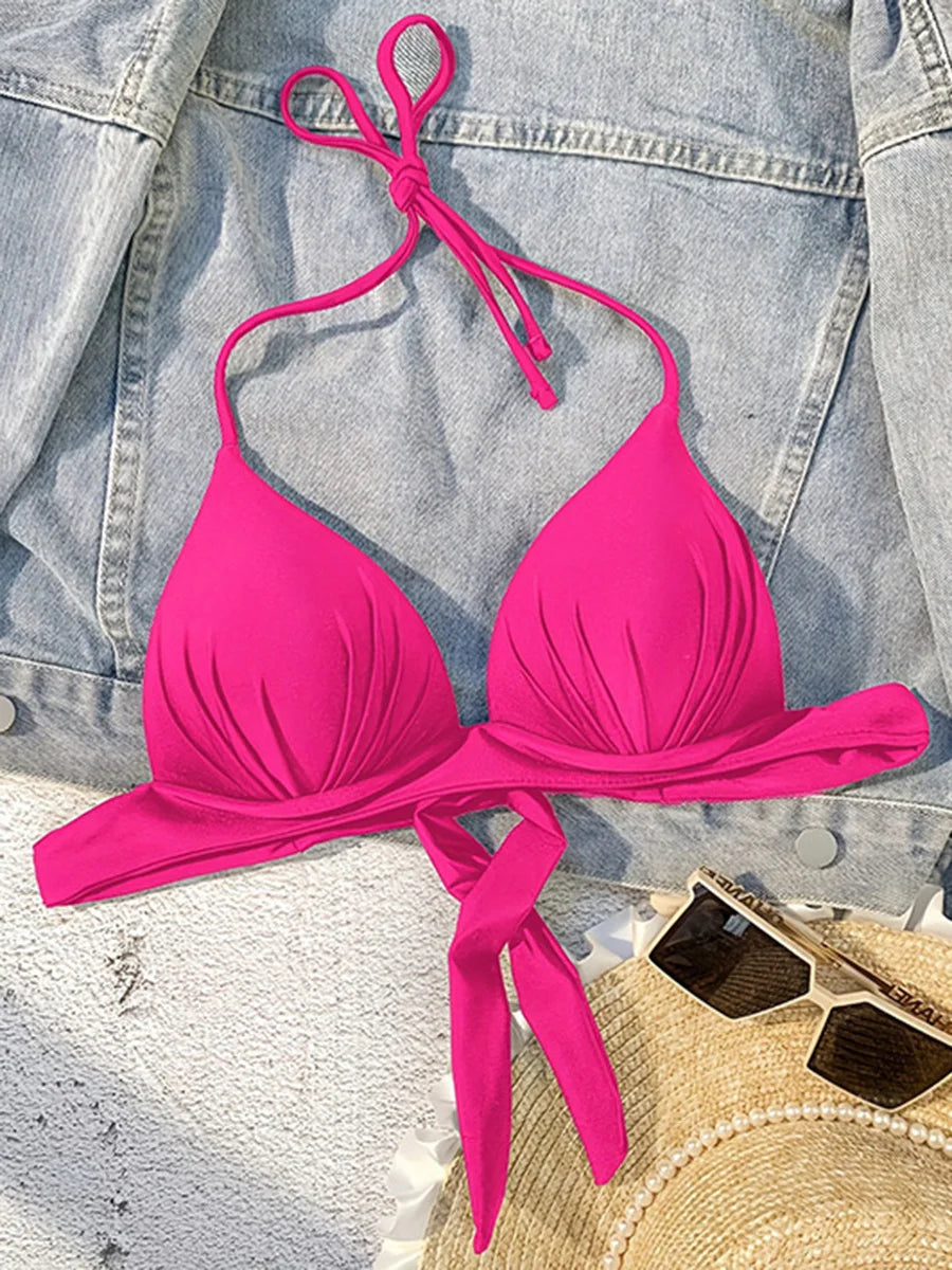 XS - XL Sexy Push Up Bra Cup Halter Bikini