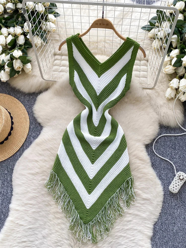 Argyle Pattern Knitted Dress