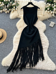 Vacation Tassel Tank Dress