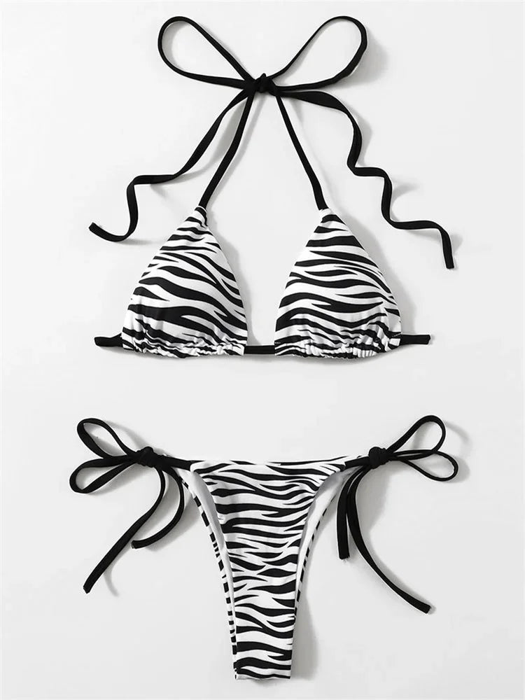 Sexy Zebra Striped Bikini