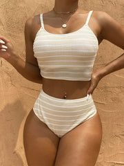 Sexy Beige Stripe Bikini