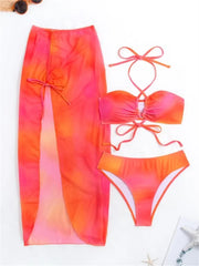 Vintage Orange Tie Dye Bikini Set